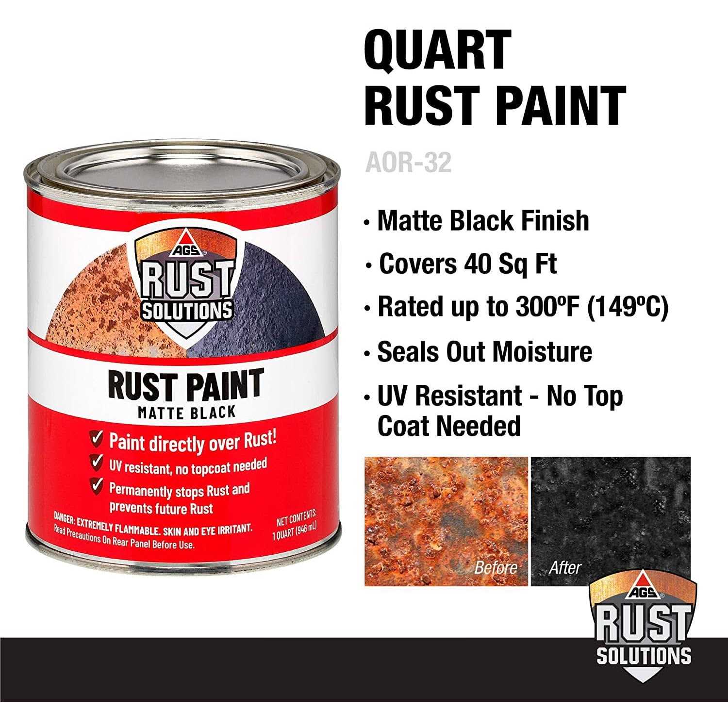 Ags AOR-32 Matte Black Rust Paint - Image 3