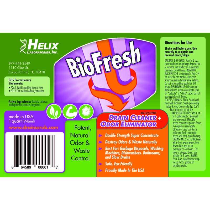 Biofresh Enzyme Drain Cleaner & Odor Eliminator. Deodorizes and Unclogs Smelly Garbage Disposals, Washing Machines and Slow Drains - Image 3