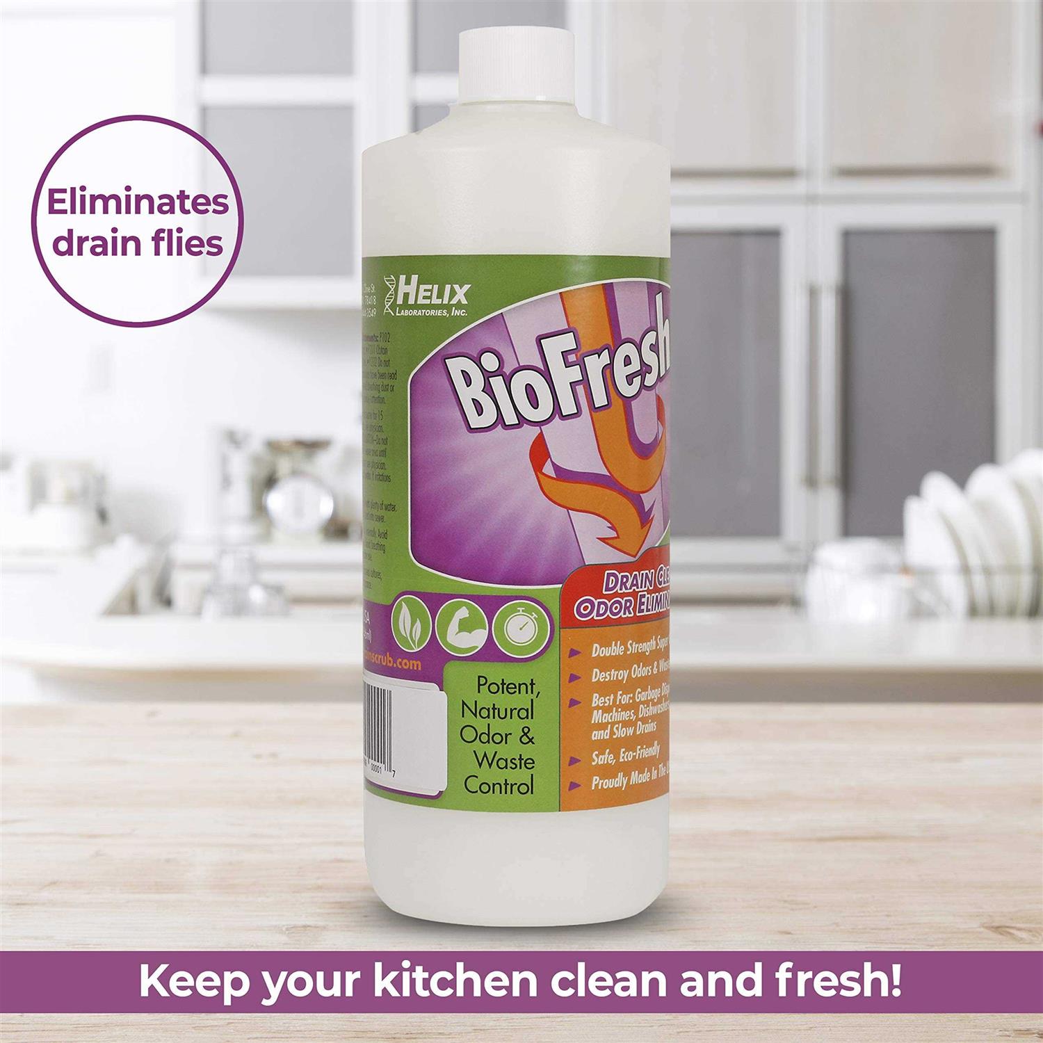 Biofresh Enzyme Drain Cleaner & Odor Eliminator. Deodorizes and Unclogs Smelly Garbage Disposals, Washing Machines and Slow Drains - Image 4