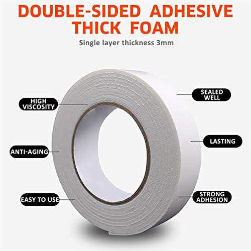 ToLanbbt Double Sided Tape Outdoor and Indoor Super Strong PE Foam Seal Strip for Home & Office Decor Automotive Mounting Photo Frame Weatherproof - Image 5
