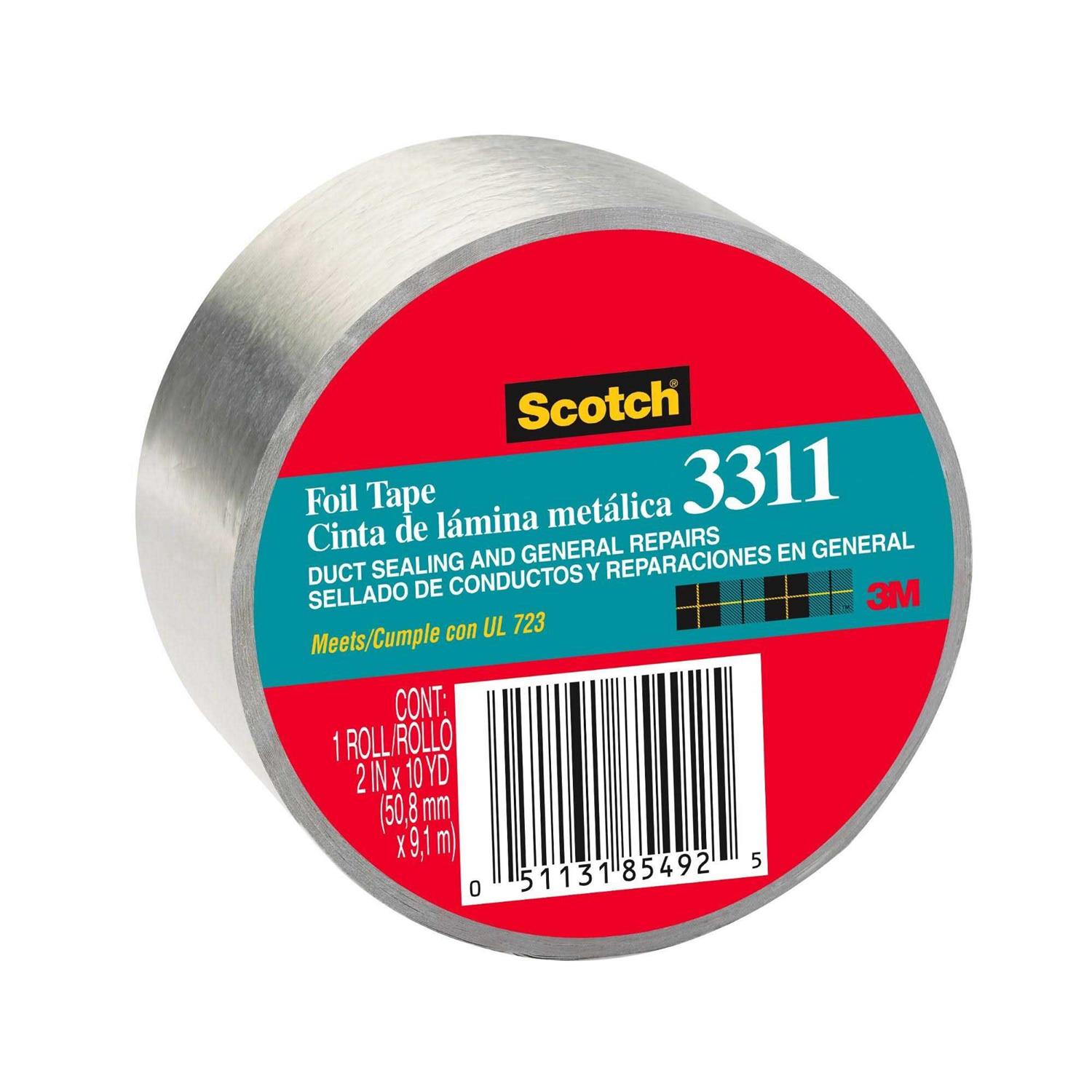 Scotch Foil Tape 3311 Silver 2 in x 10 yd - Image 3