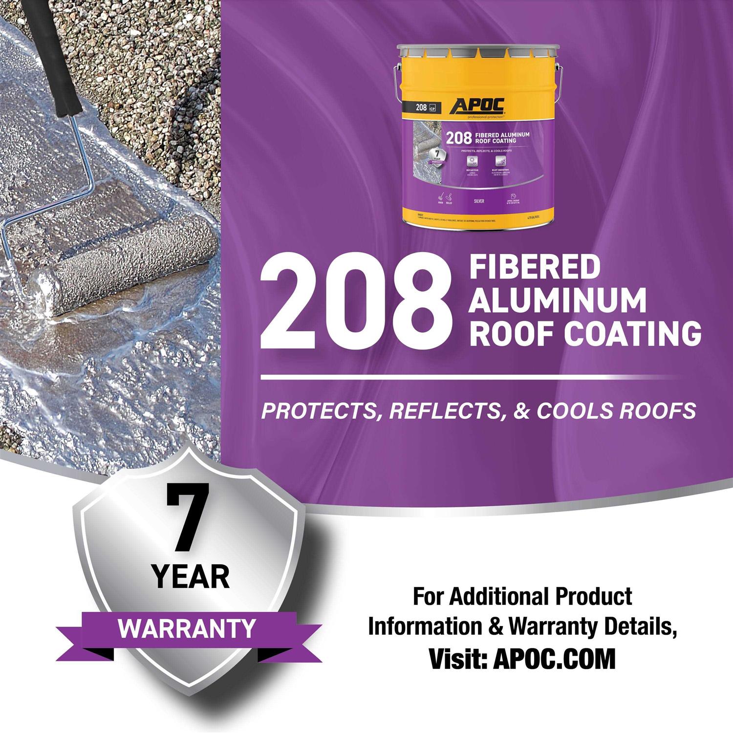 Apoc High-Gloss Silver Fibered Aluminum Roof Coating 1618537 - Image 3