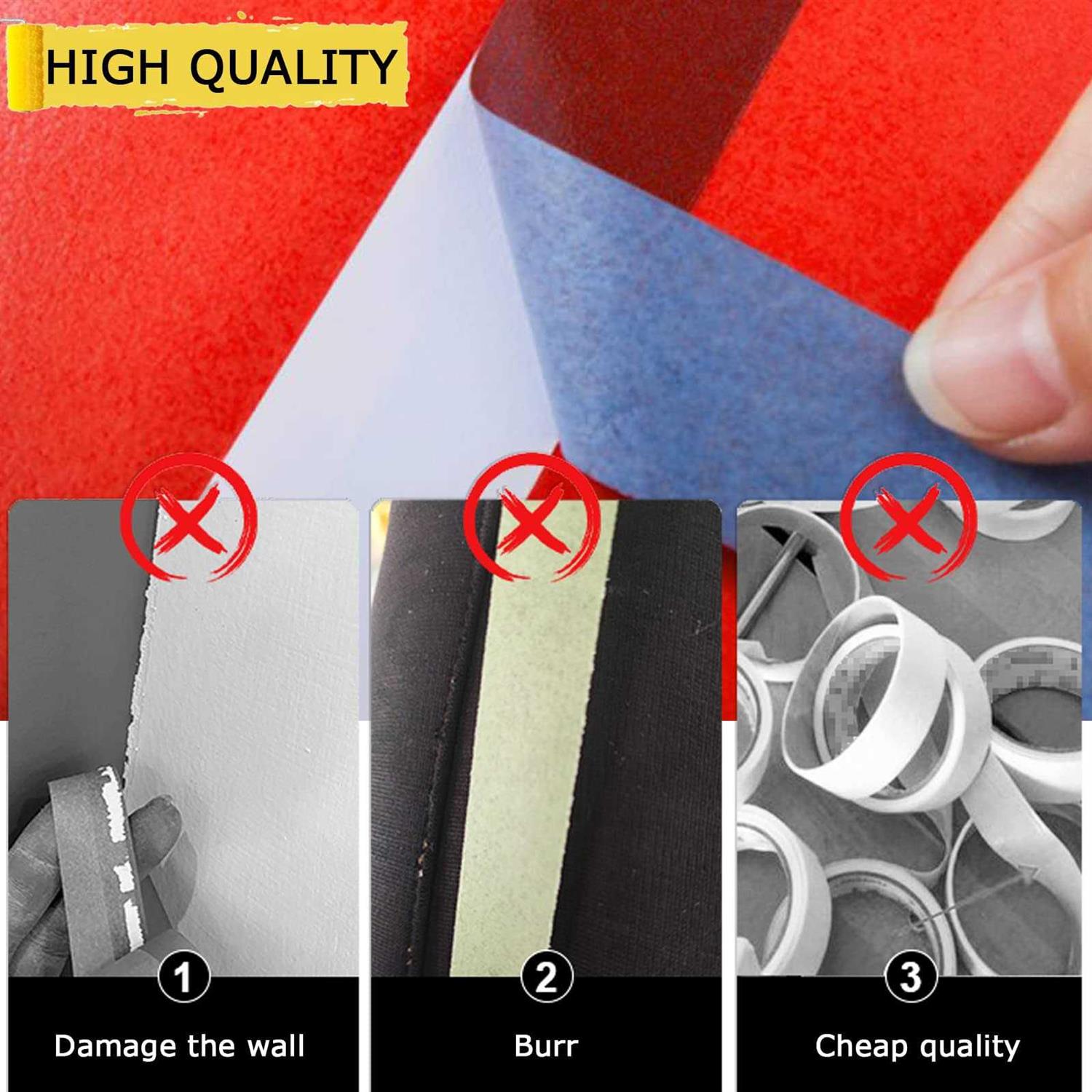 3PCS Premium Blue Painters Tape Paint Tapes Masking Tape for DIY Crafts & Arts - Image 3