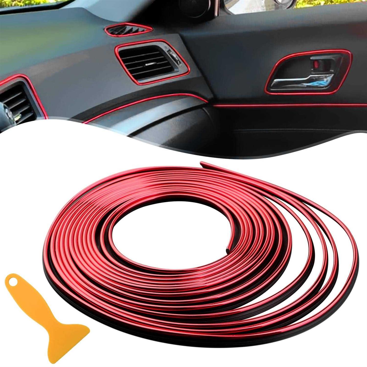 Car Interior Trim Strips 16.4ft/5M Car Decor Universal Car Gap Fillers Automobile Molding Line Decorative Accessories DIY Flexible Strip Garnish - Image 3