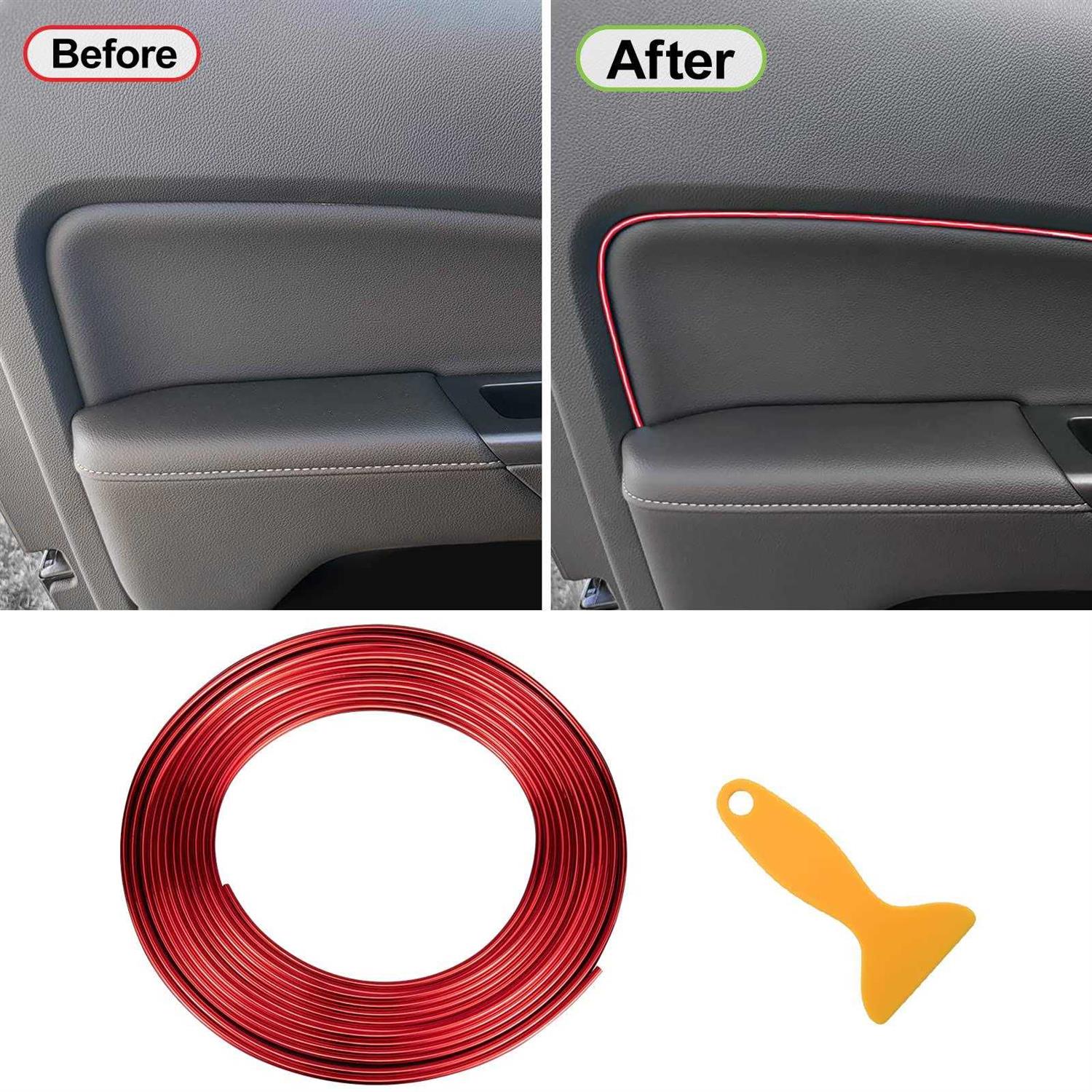 Car Interior Trim Strips 16.4ft/5M Car Decor Universal Car Gap Fillers Automobile Molding Line Decorative Accessories DIY Flexible Strip Garnish - Image 4