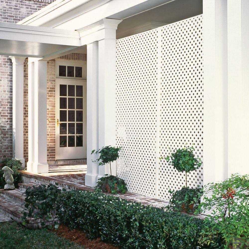 Veranda 4 ft. x 8 ft. White Privacy Diamond Vinyl Lattice 73004042 - Image 5