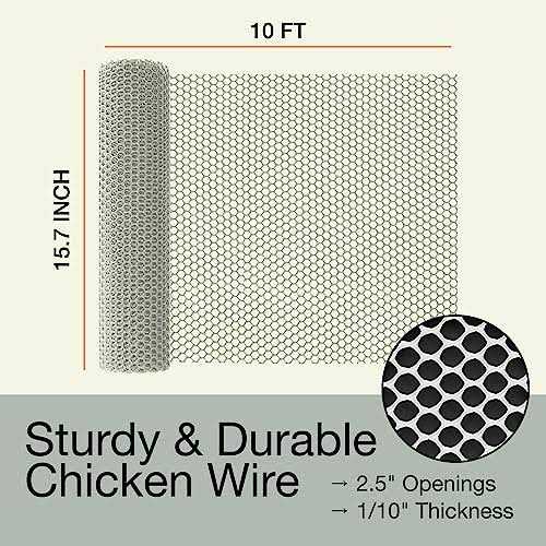 Maporch Upgraded 157in X 10ft Green Plastic Chicken Wire Fence Mesh - Image 5