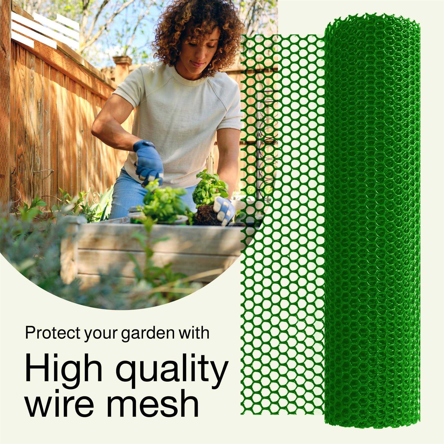 Maporch Upgraded 157in X 10ft Green Plastic Chicken Wire Fence Mesh - Image 4