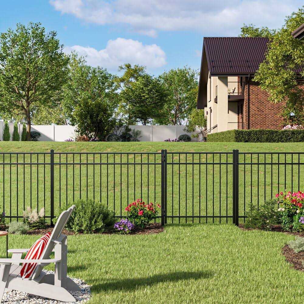Barrette Outdoor Living Natural Reflections Standard-Duty H x 6 ft. W Black Aluminum Pre-Assembled Fence Panel - Image 5