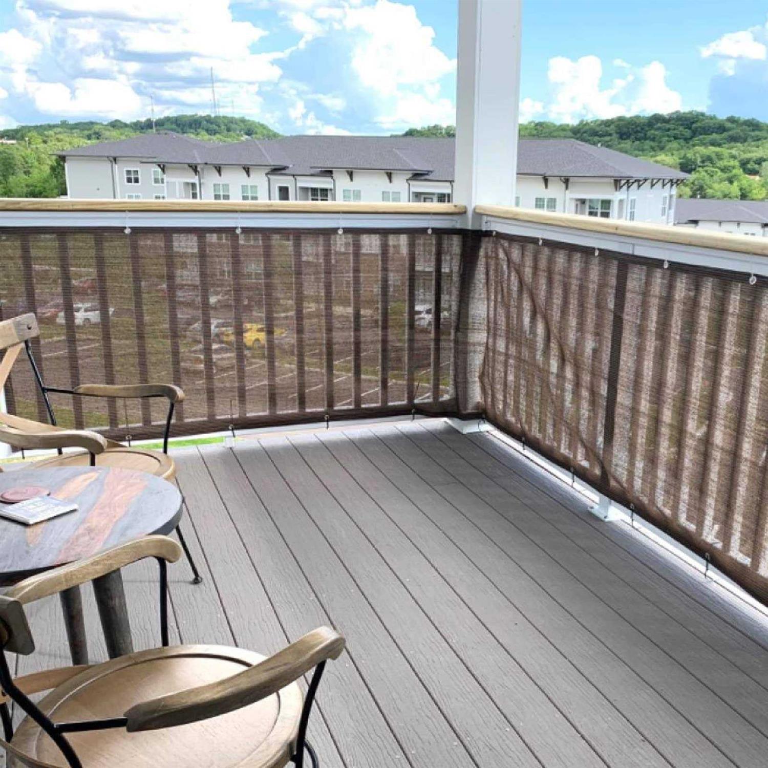 Abrotain Balcony Privacy Screen Fence Covering Privacy 3'3 inchx9'9 inch Shade Cloth Outdoor Patio Porch Screen Mesh Apartments Railing Cover - Image 5