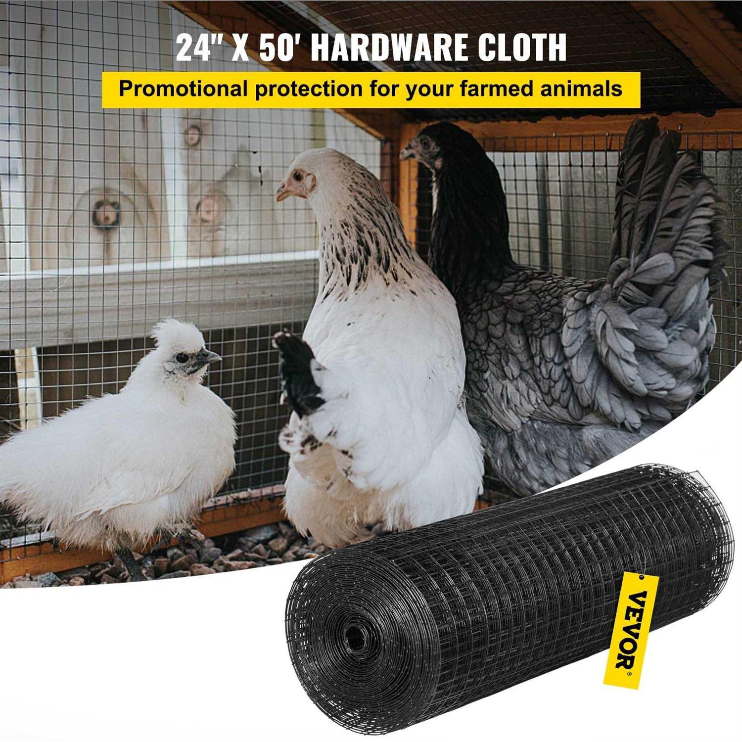VEVOR Hardware Cloth 1x1 Mesh Size Galvanized Steel Vinyl Coated 16 Gauge Chicken Wire Fencing w/A Cutting Plier & A Pair of Fabric - Image 3