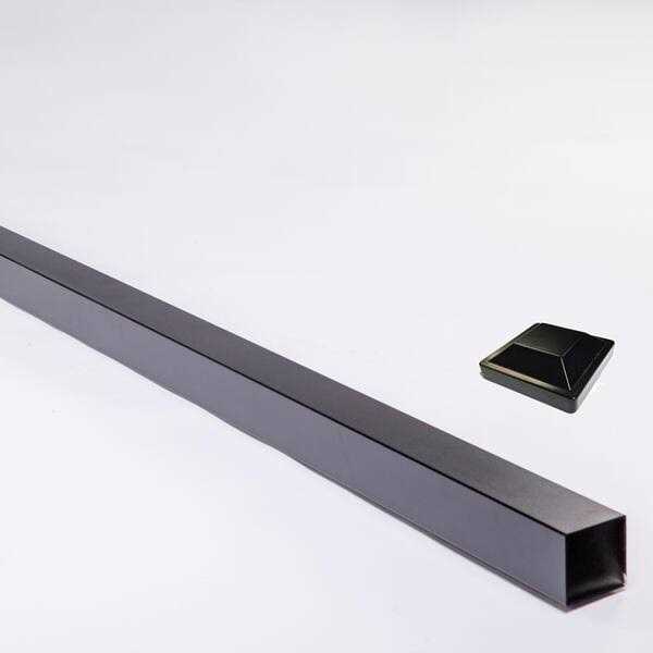 Slipfence H x 3-in W Black Powder Coated Aluminum Privacy Fence Post - Image 3