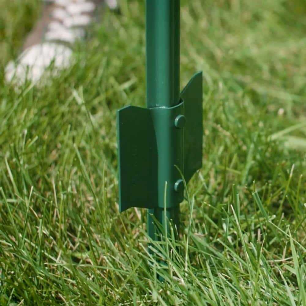 Everbilt 3 in. x 3 in. x 6 ft. Green Steel Fench Heavy Duty U-Post with Anchor Plate - Image 3