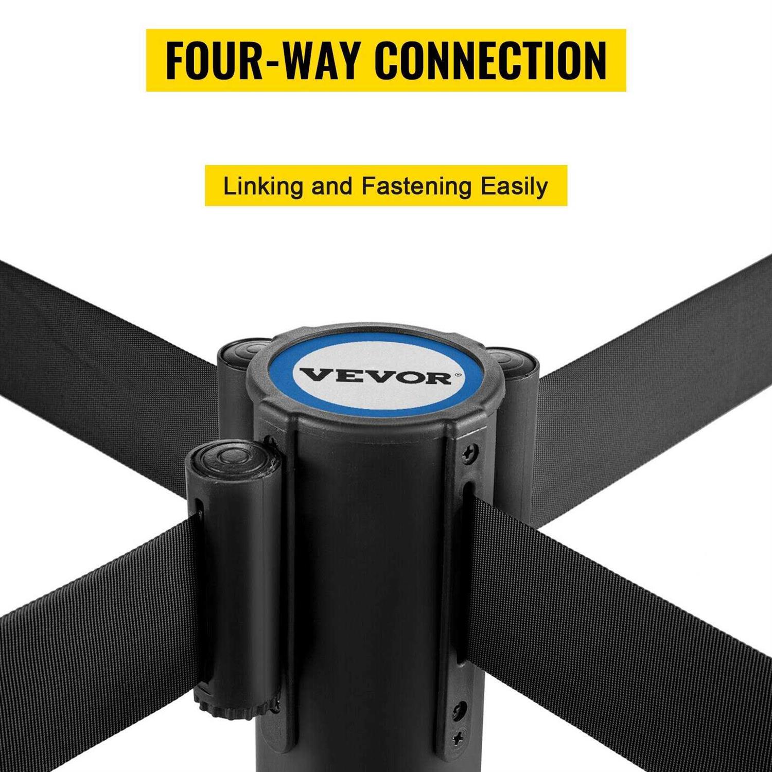 VEVOR Crowd Control Stanchion Set, Stanchion Set with 6.6 ft/2 m - Image 3