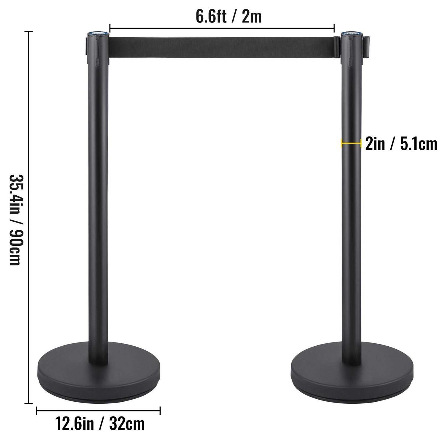 VEVOR Crowd Control Stanchion Set, Stanchion Set with 6.6 ft/2 m - Image 4