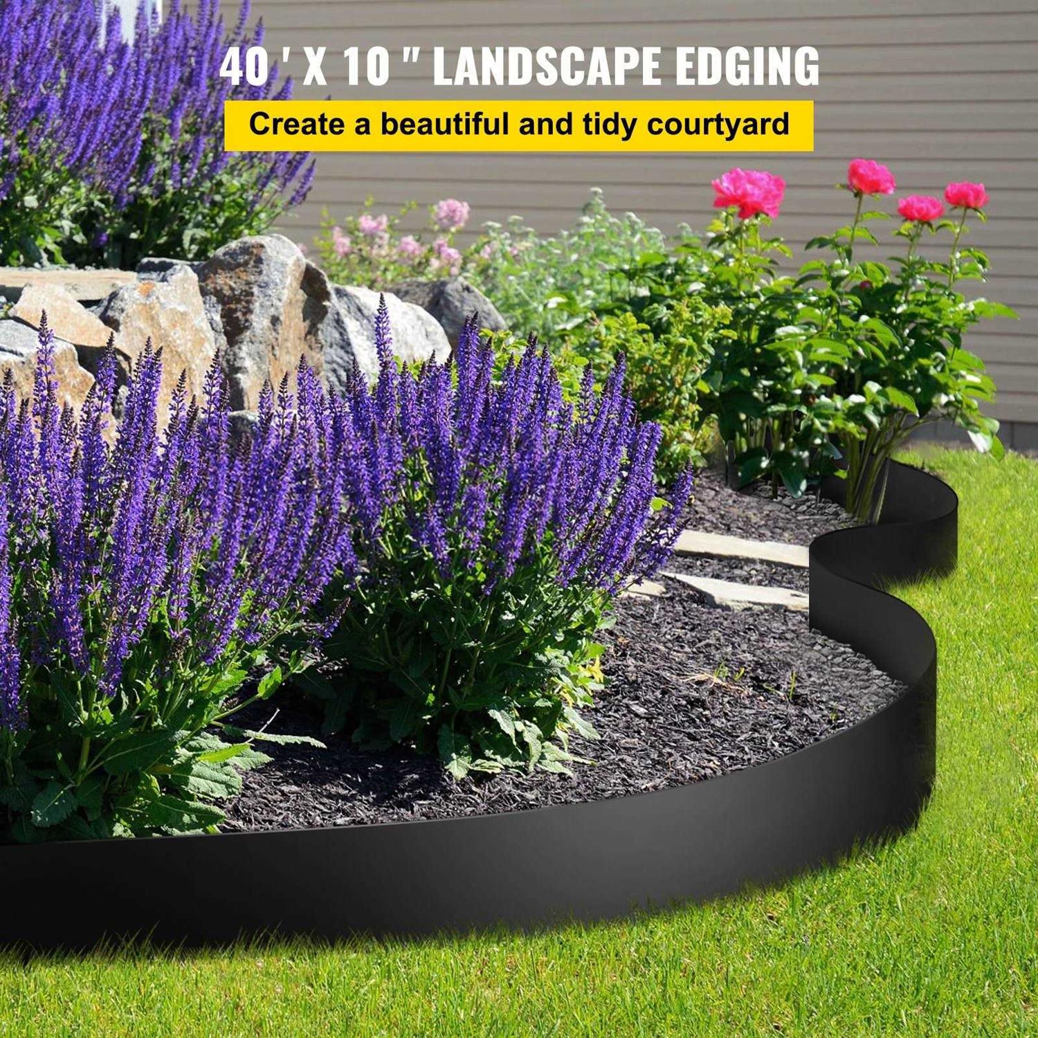 VEVOR Plastic Landscape Edging 10 in. x Recycled HDPE Coiled Terrace Board for Landscaping Against Invading Weeds - Image 4