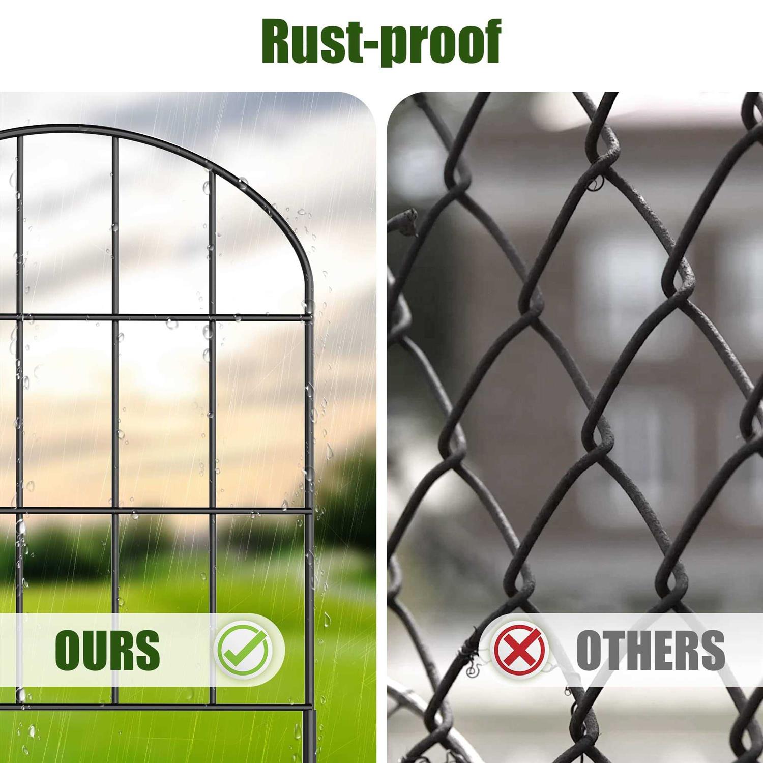 Decorative Garden Fence No Dig Fencing 24in Rustproof Metal Wire Panel Border Animal Barrier,Apply to Dog Fencing Outdoor - Image 3
