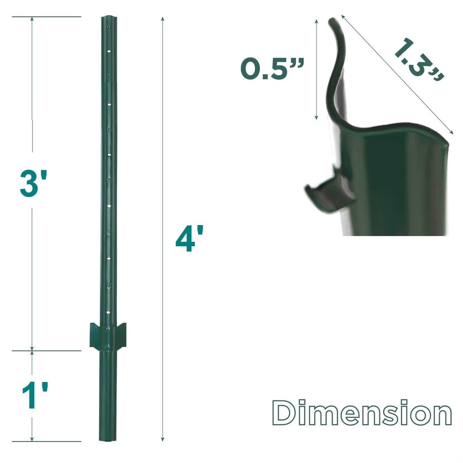 Vasgor Sturdy Duty Metal Fence Post Garden U Post for Fencing - Image 4