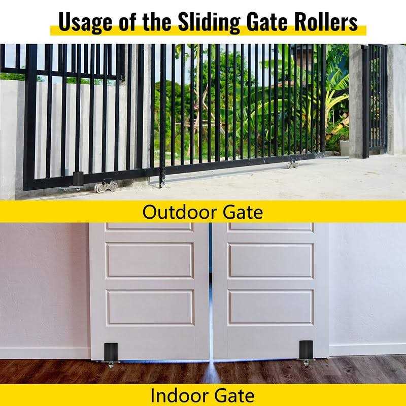 VEVOR Gate Roller Guide Sliding Gate Black Nylon Roller Coloring Zinc Painted Sliding Gate Guide With L-Shape Bracket and Adjustable Bolts Slide - Image 4