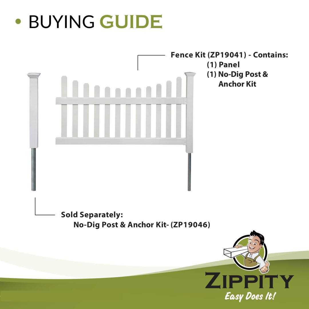 Zippity Outdoor Products All American Vinyl Picket Fence with No-Dig Steel Pipe Anchor Kit - Image 3