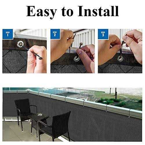 Sunlax 3'x10' Balcony Privacy Screen Fence Windscreen Cover Fabric Shade Netting Mesh Cloth With Grommets Uv Protection for Patio - Image 4