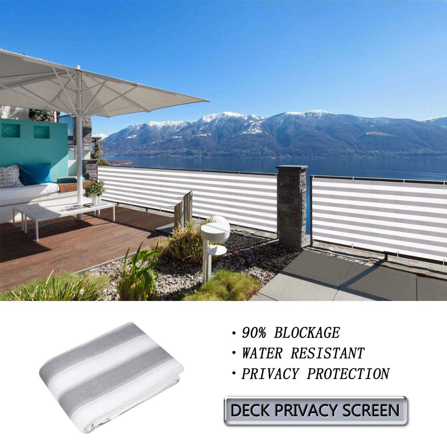 Sunlax 3'x10' Balcony Privacy Screen Fence Windscreen Cover Fabric Shade Netting Mesh Cloth With Grommets Uv Protection for Patio - Image 3