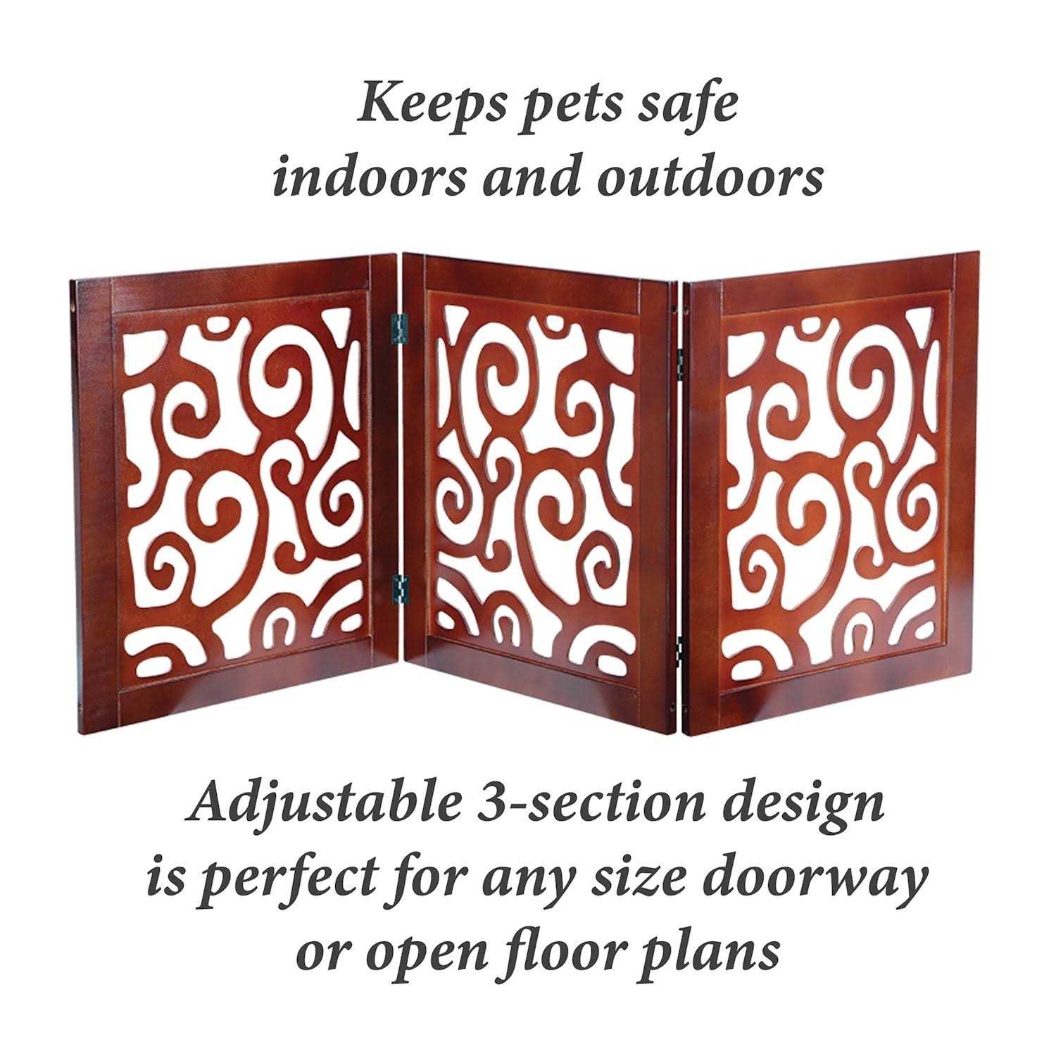 Etna Scrolled Wooden Adjustable Pet Gate - Image 5