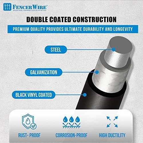 Fencer Wire 16 Gauge Black Vinyl Coated Welded Wire Mesh Size 1.5 inch by 1.5 inch - Image 5