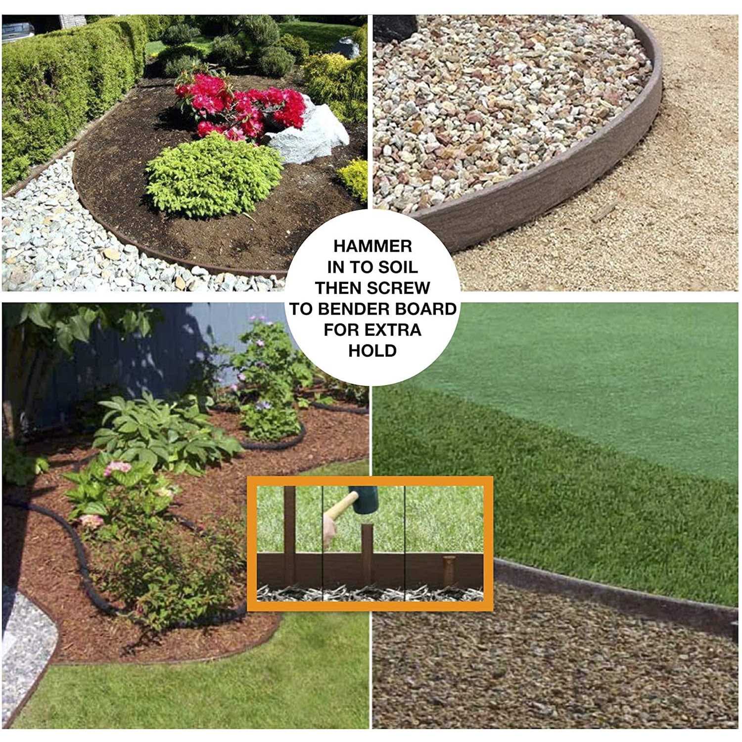 One Stop Outdoor Heavy Duty Brown Landscape Lawn & Garden Border Edging Stakes - Image 3