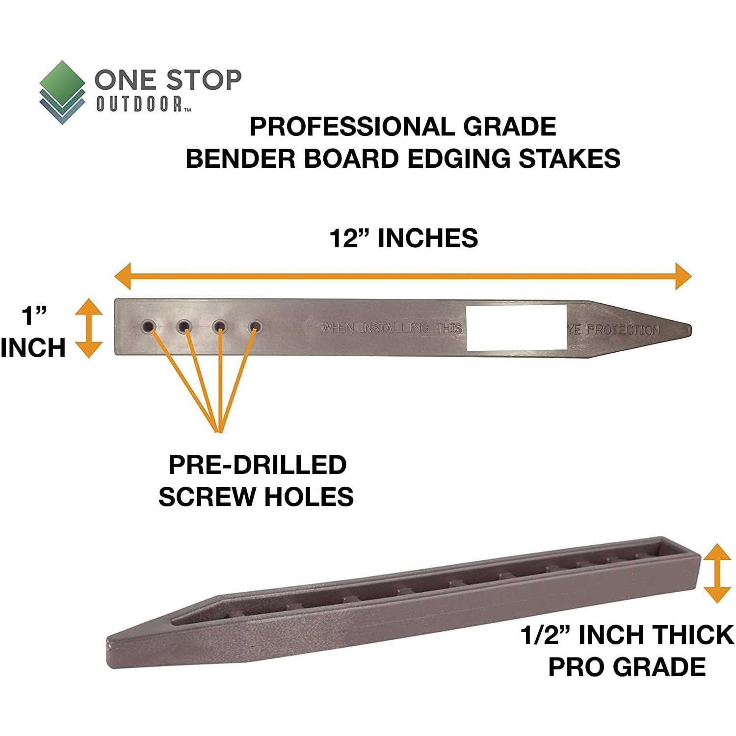 One Stop Outdoor Heavy Duty Brown Landscape Lawn & Garden Border Edging Stakes - Image 4