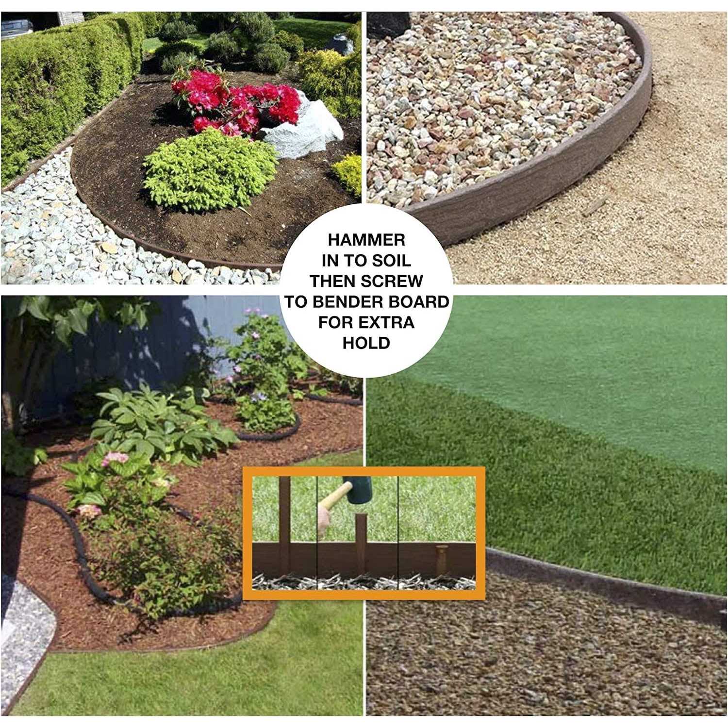 One Stop Outdoor Heavy Duty Brown Landscape Lawn & Garden Border Edging Stakes - Image 3