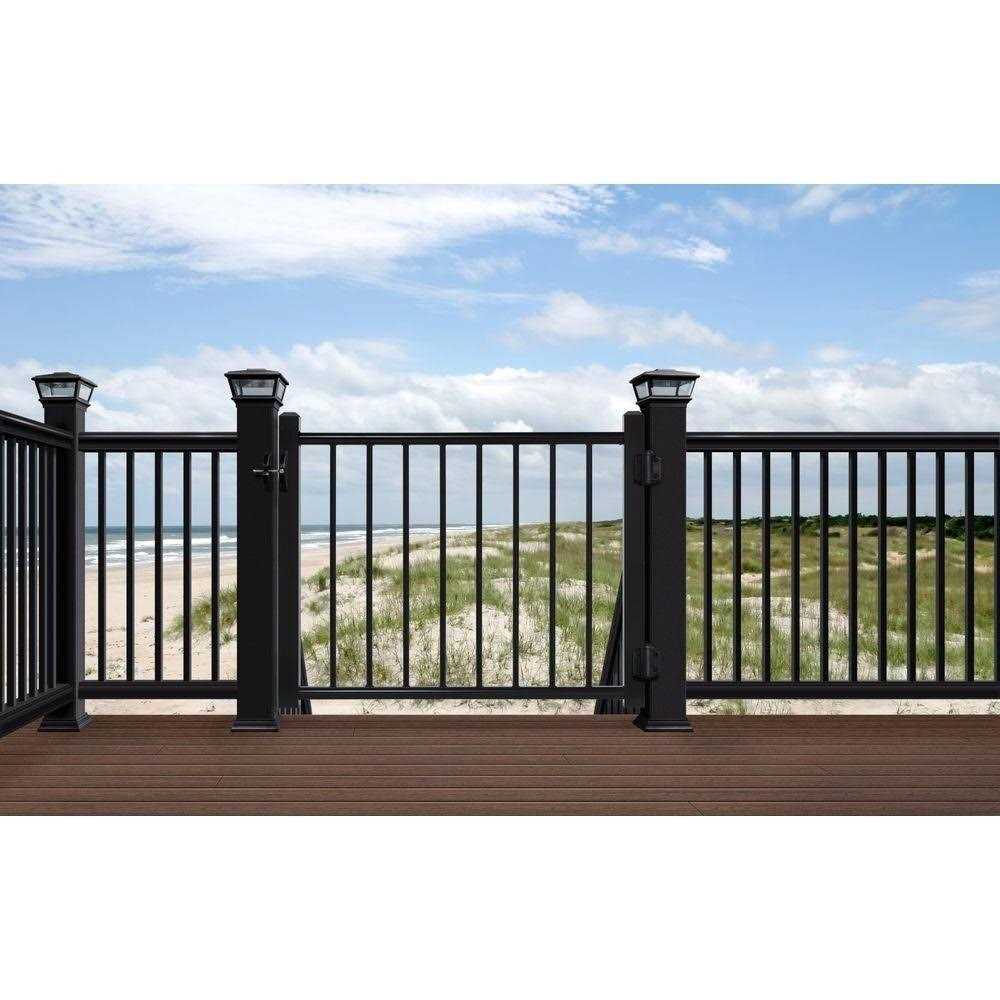 benefitbon 4 ft. x 3 ft. Adjustable Black Aluminum Deck Gate - Image 5
