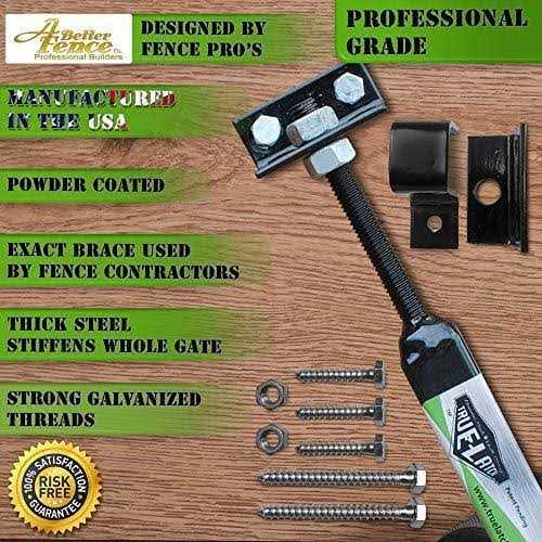 True Latch Telescopic Gate Brace Wood Privacy Fence Anti Sag Gate Kit - Image 3