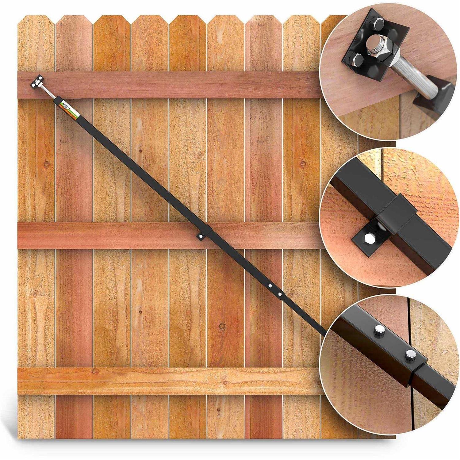 True Latch Telescopic Gate Brace Wood Privacy Fence Anti Sag Gate Kit - Image 4