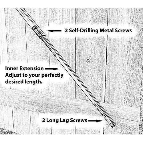 True Latch Telescopic Gate Brace Wood Privacy Fence Anti Sag Gate Kit - Image 5