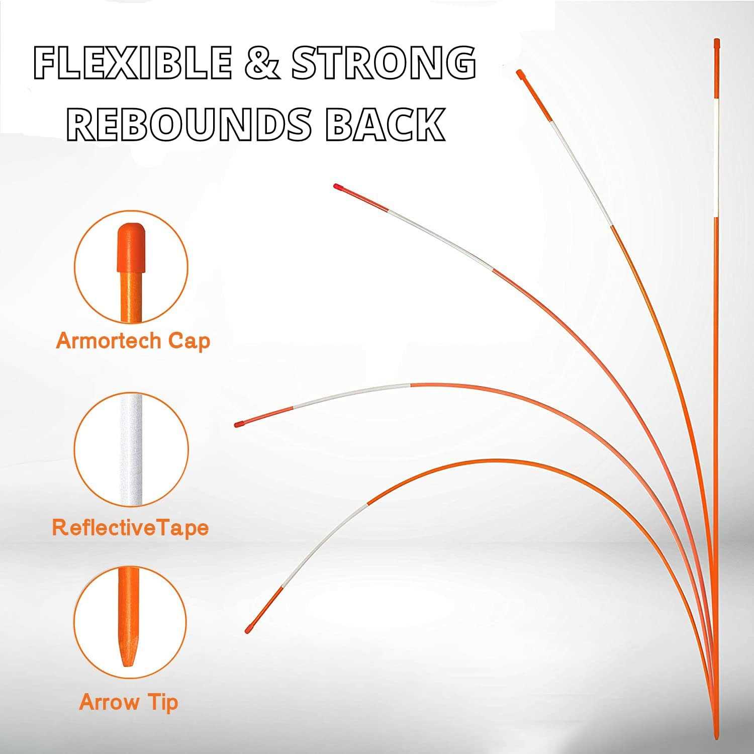 DISCOUNT SNOWSTAKES .COM 4ft Pro Snow Stakes 48 x 5/16 Driveway Markers - Image 3