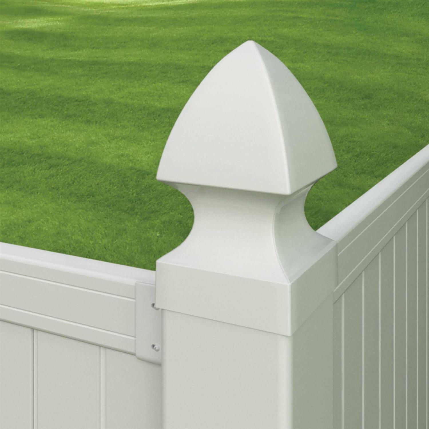 Outdoor Essentials 5 in. x 5 in. White Vinyl Gothic Fence Post Cap - Image 3