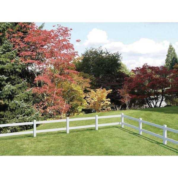 Outdoor Essentials 5 in. x 5 in. x 5 ft. Tan Vinyl Ranch 2-Rail Fence Post - Image 4