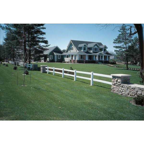 Outdoor Essentials 5 in. x 5 in. x 5 ft. Tan Vinyl Ranch 2-Rail Fence Post - Image 5