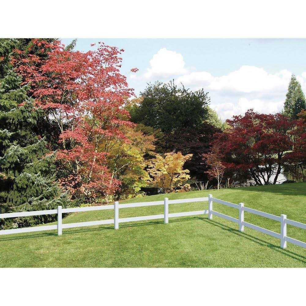 Outdoor Essentials 5 in. x 5 in. x 5 ft. Tan Vinyl Ranch 2-Rail Fence Post - Image 3