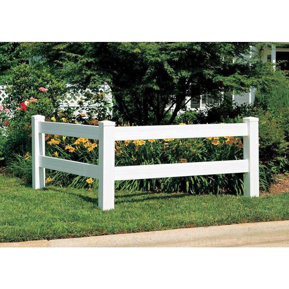 Outdoor Essentials 5 in. x 5 in. x 5 ft. Tan Vinyl Ranch 2-Rail Fence Post - Image 4
