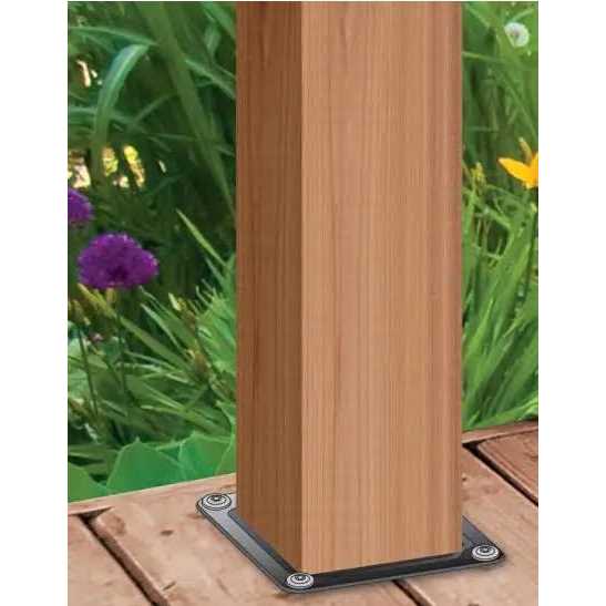 Nuvo Iron 4 in. x 4 in. Black Wood Post Connector Plate WPCP4B - Image 5