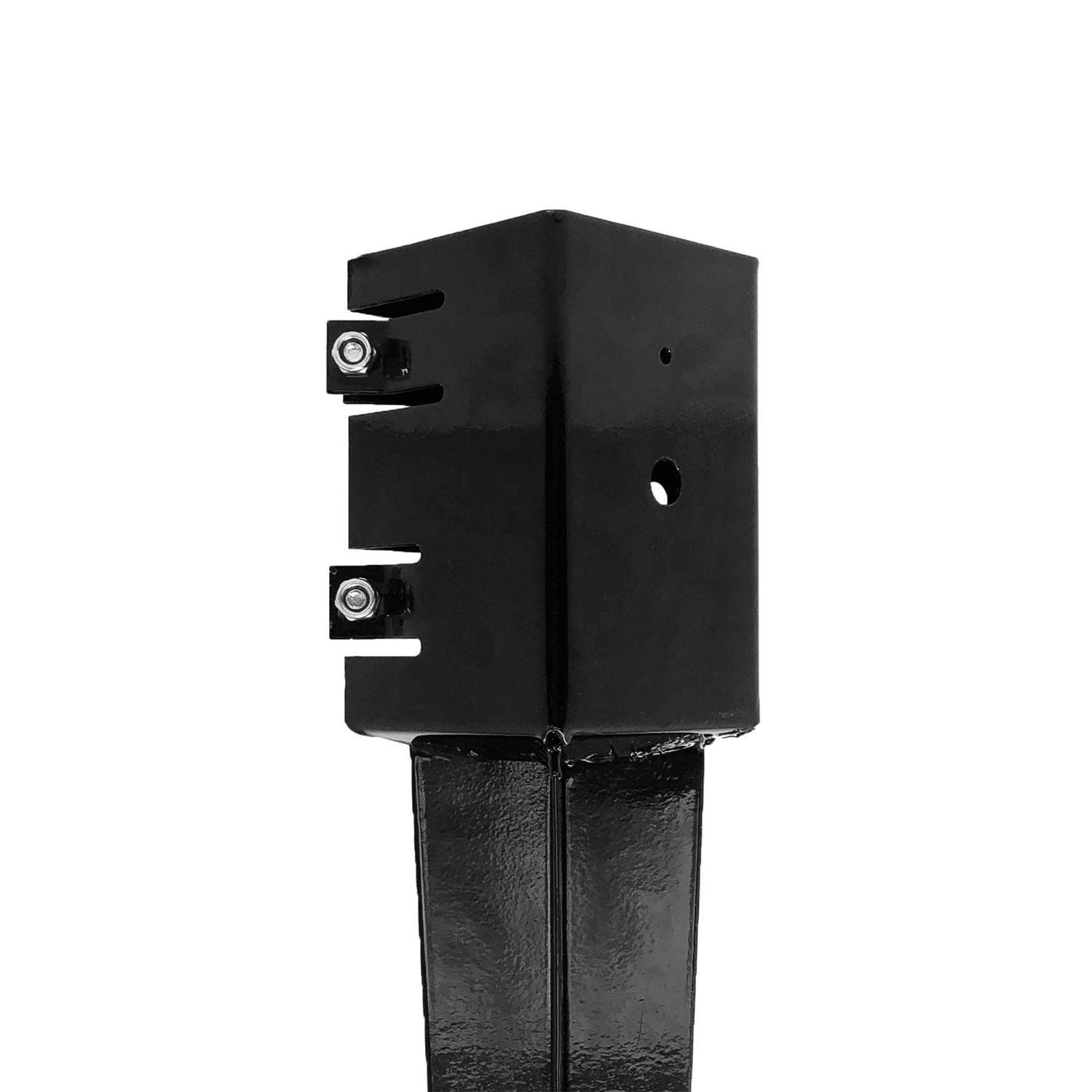 Nuvo Iron 4 in. x 4 in. Black Multi-Purpose Yard and Lawn Spike for in-Ground Post Support NYS30B-ESP - Image 5