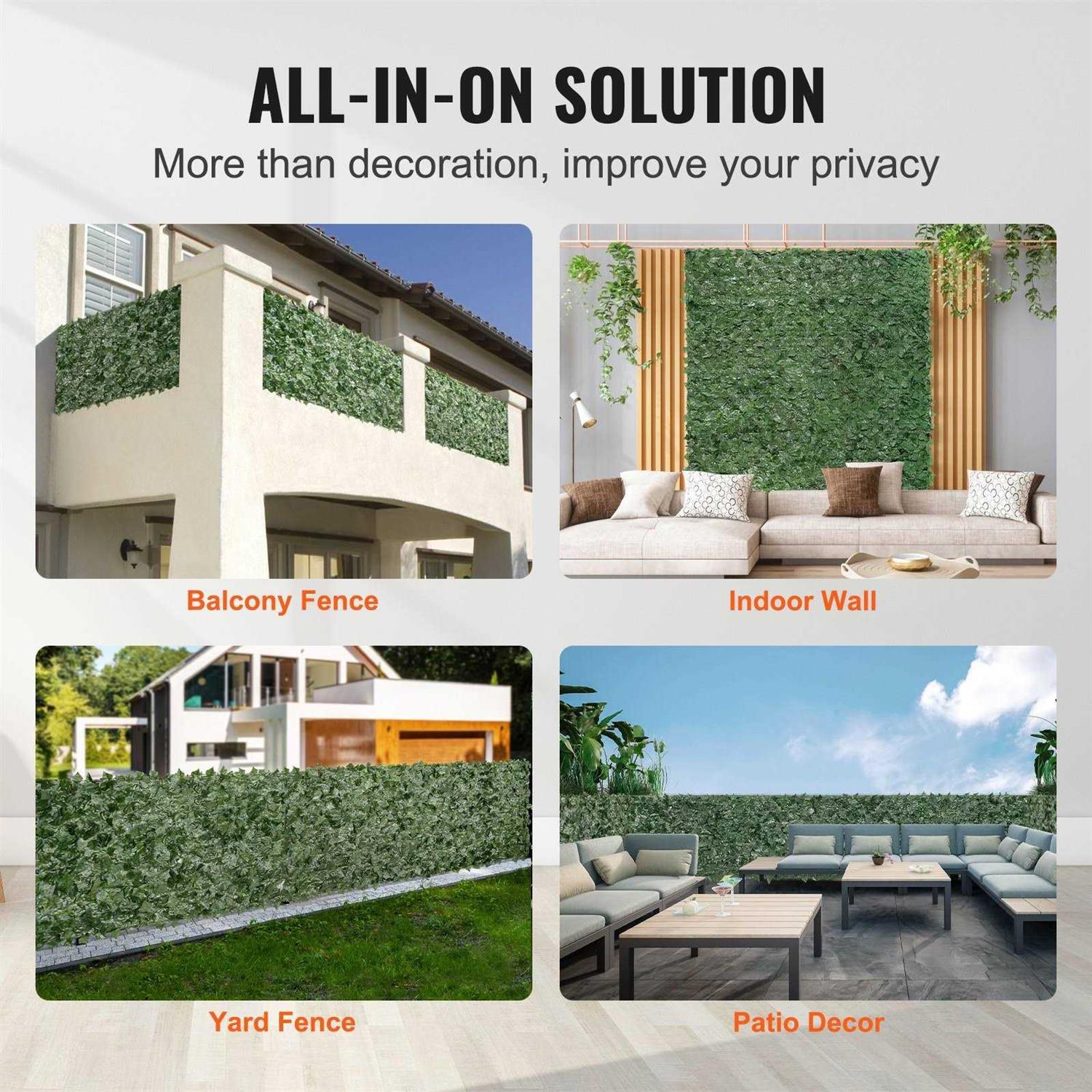 VEVOR Artificial Faux Ivy Leaf Privacy Fence Screen - Image 3