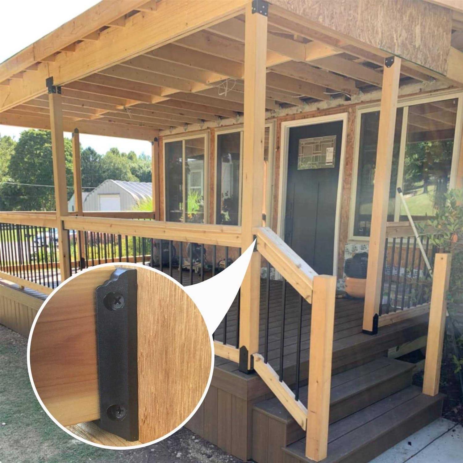 Eapele 20pcs Deck Railing Brackets Connectors with 120pcs Wood Screws - Image 4