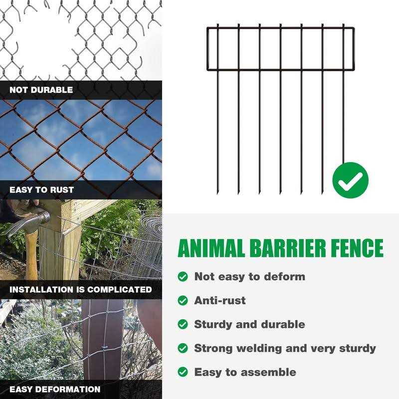 Zamsion 10 Pack Animal Barrier Fence No Dig Garden Fence for Dog Rabbits - Image 3