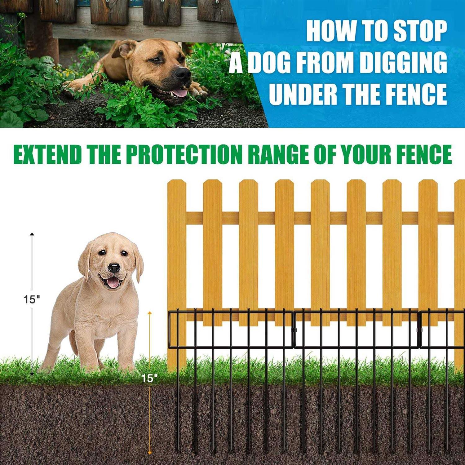 Zamsion 10 Pack Animal Barrier Fence No Dig Garden Fence for Dog Rabbits - Image 4