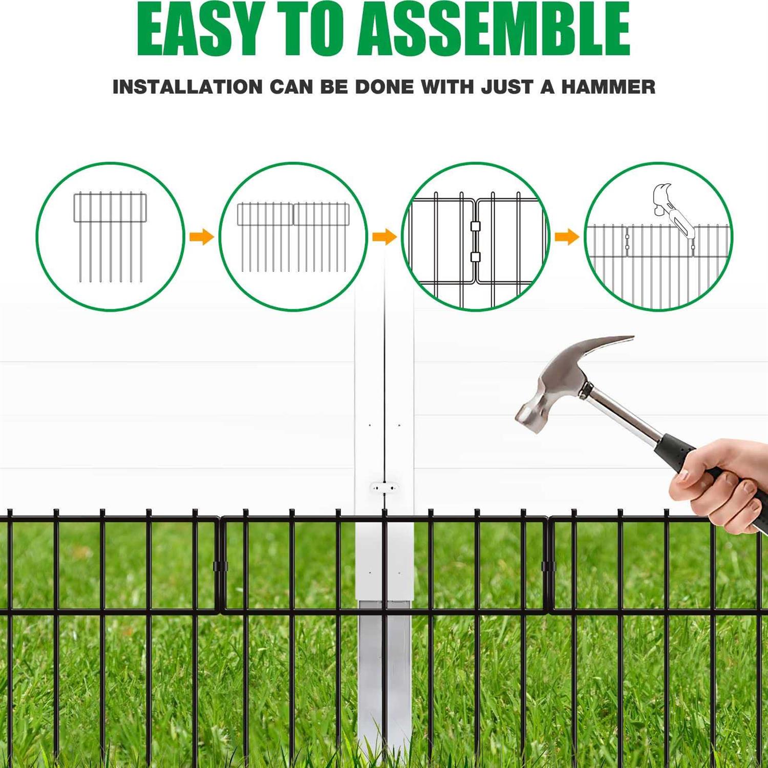 Zamsion 10 Pack Animal Barrier Fence No Dig Garden Fence for Dog Rabbits - Image 5