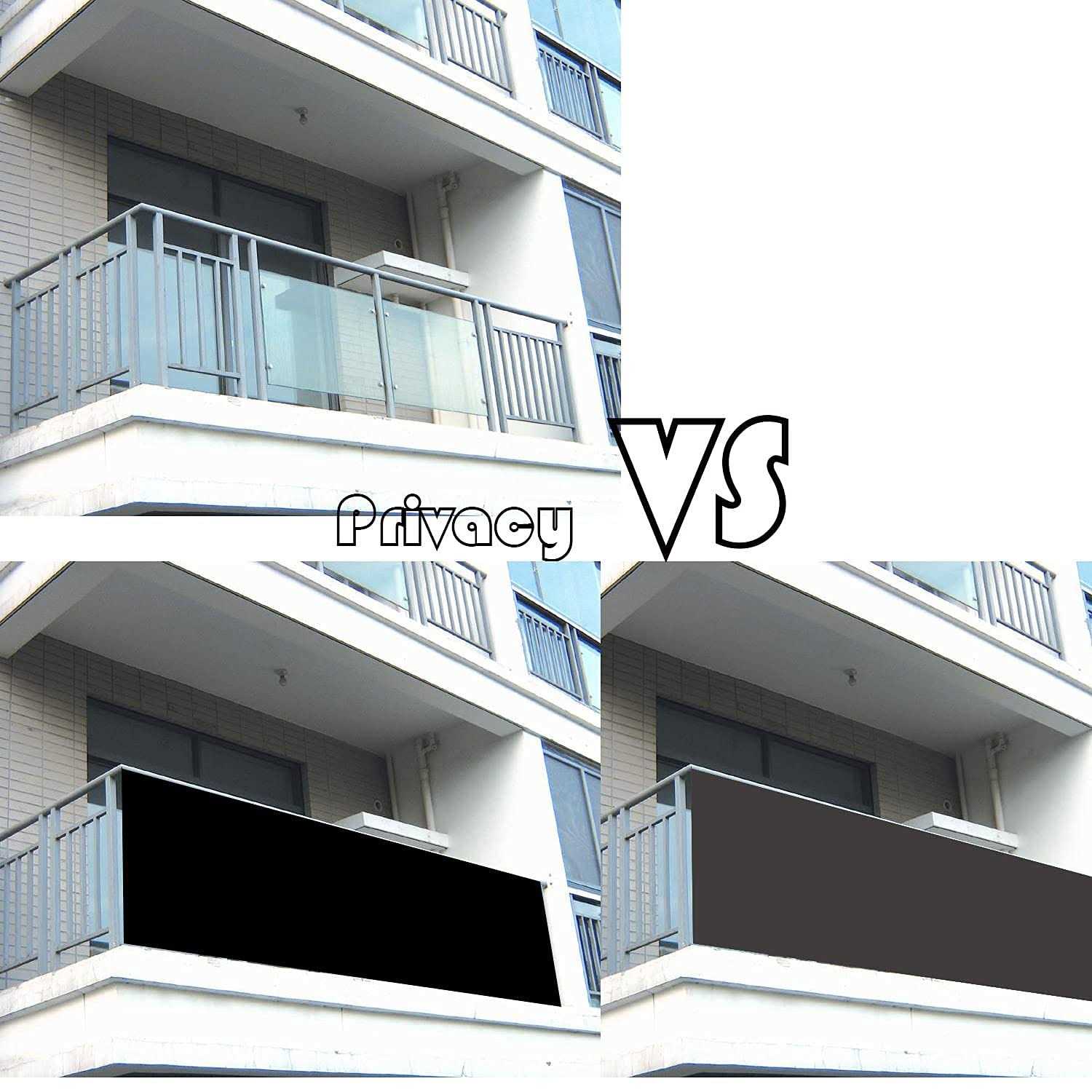 Balcony Privacy Screen Deck Cover 3.5ft x16.4ft Beathable Mesh ...