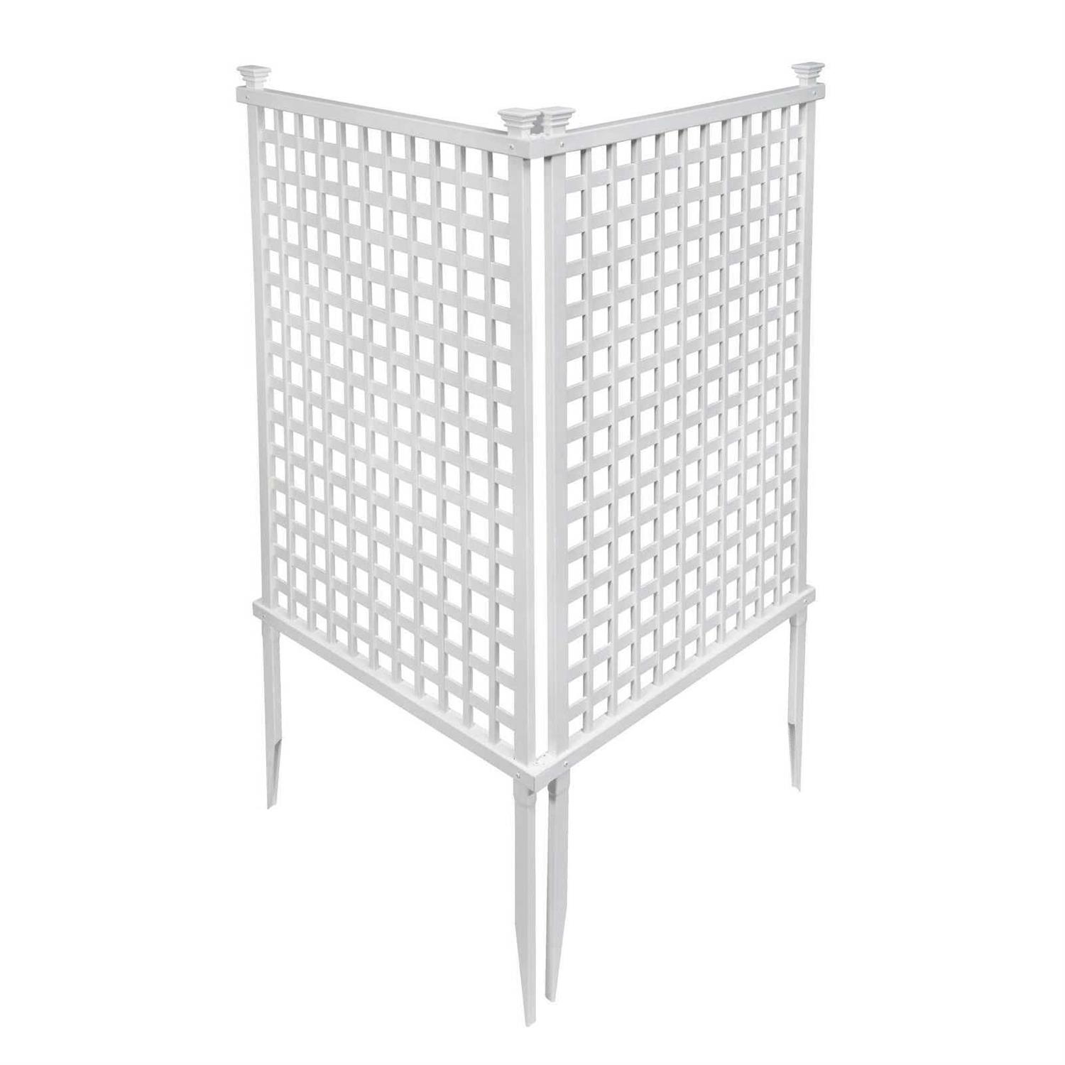 Enclo Privacy Screens 4.8 ft. H x 3 ft. W White Vinyl Highland-Lattice Privacy Screen Kit - Image 4